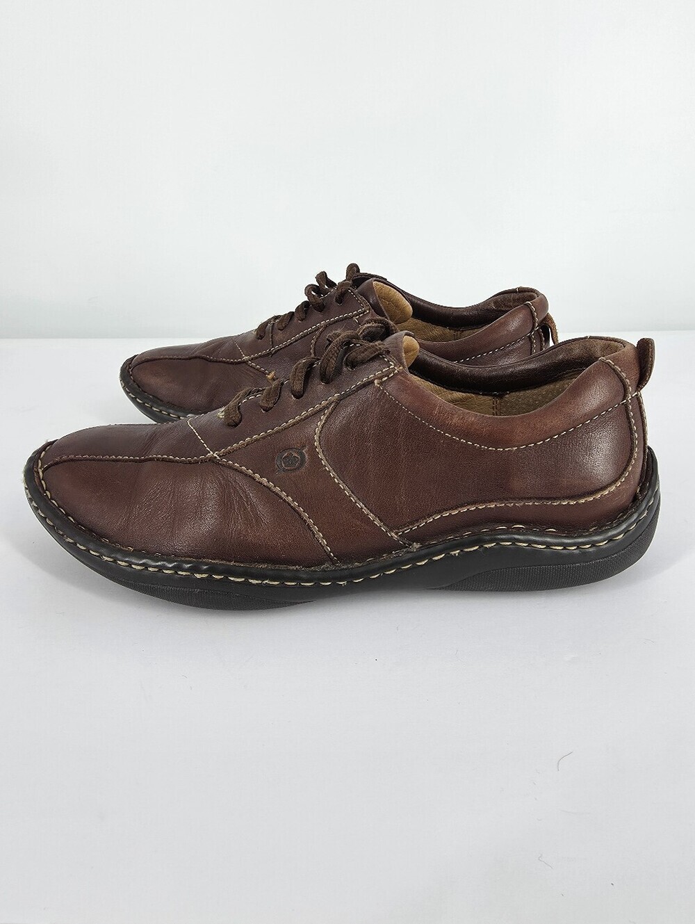 Børn M8112 Brown Leather Opanka Handcrafted Comfort Lace Up Sneakers Men's 9